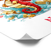 Niedlich Baby Seepferd Individuelle Name Poster (Ecke)