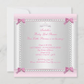 Niedlich Baby Shower Baby Girl Pink Bear Einladung (Rückseite)