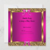 Niedlich Baby Shower Baby Leopard Pink Gold Einladung (Rückseite)
