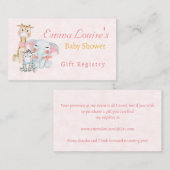 Niedlich Baby Shower Safari Tiere Geschenkregister Begleitkarte (Vorne/Hinten)