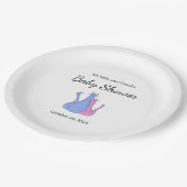 Niedlich Baby Showkatze Twins Blue Pink Pappteller (Schrägansicht)