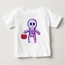 Niedlich Baby Skeleton Halloween Baby T - Shirt