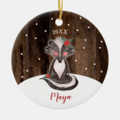 Niedlich Baby Skunk Personalisiert Neugeborene Gir Keramik Ornament (Vorne)