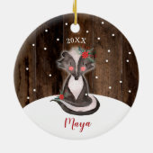 Niedlich Baby Skunk Personalisiert Neugeborene Gir Keramik Ornament (Hinten)