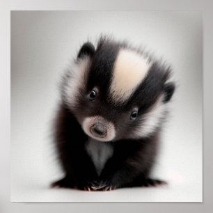 Niedlich Baby Skunk Portrait Platz 1:1 Poster