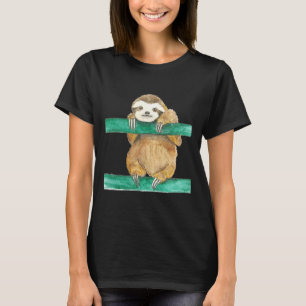 Niedlich Baby Sloth Adorabububble Watercolor T-Shirt