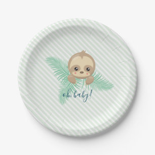Niedlich Baby Sloth Baby Dusche Party Paper Teller