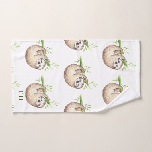 Niedlich Baby Sloth Boy Babydusche Monogram Badhandtuch Set (Handtuch)