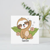 Niedlich Baby Sloth Individuelle Name (Stehend Vorderseite)