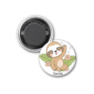 Niedlich Baby Sloth Individuelle Name Magnet
