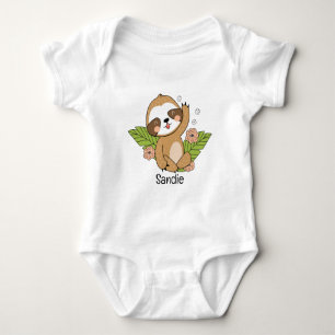 Niedlich Baby Sloth Individuelle Name Strampler