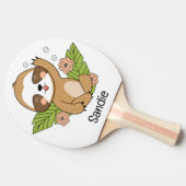 Niedlich Baby Sloth Individuelle Name Tischtennis Schläger (Seitenansicht)