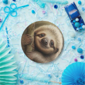 Niedlich Baby Sloth Smiling Wildlife Nature Animal Pappteller (Party)