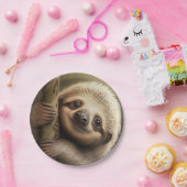 Niedlich Baby Sloth Smiling Wildlife Nature Animal Pappteller (Party)