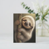 Niedlich Baby Sloth Smiling Wildlife Nature Animal Postkarte (Stehend Vorderseite)