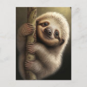 Niedlich Baby Sloth Smiling Wildlife Nature Animal Postkarte (Vorderseite)