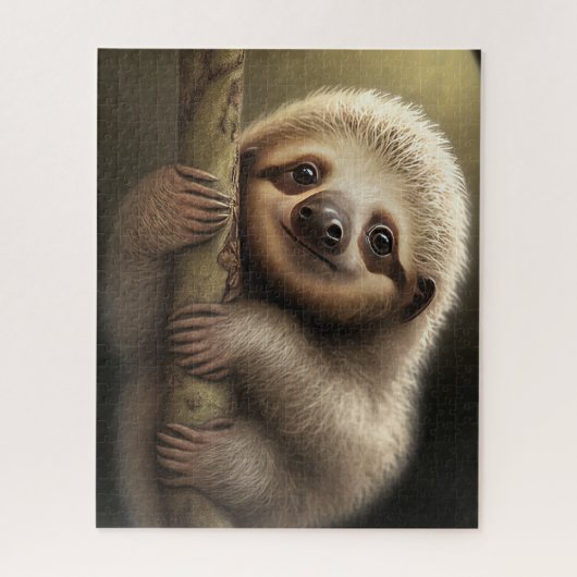 Niedlich Baby Sloth Smiling Wildlife Nature Animal Puzzle (Vertikal)