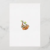 Niedlich Baby Sloth Tropical Baby Dusche Real Folieneinladung (Rückseite)