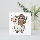 Niedlich Baby Sloth und Llama (Stehend Vorderseite)