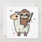 Niedlich Baby Sloth und Llama (Rückseite)