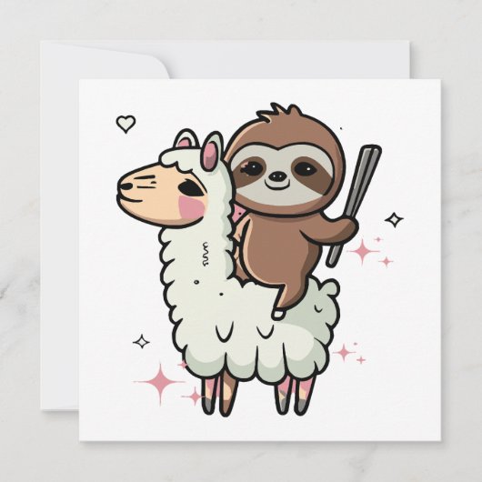 Niedlich Baby Sloth und Llama (Vorderseite)