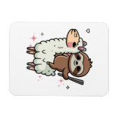 Niedlich Baby Sloth und Llama Magnet (Horizontal)