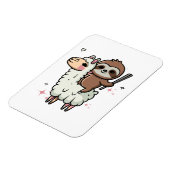 Niedlich Baby Sloth und Llama Magnet (Linke Seite)