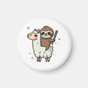 Niedlich Baby Sloth und Llama Magnet