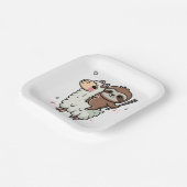 Niedlich Baby Sloth und Llama Pappteller (Gewinkelt)