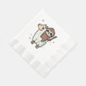 Niedlich Baby Sloth und Llama Serviette (Ecke)