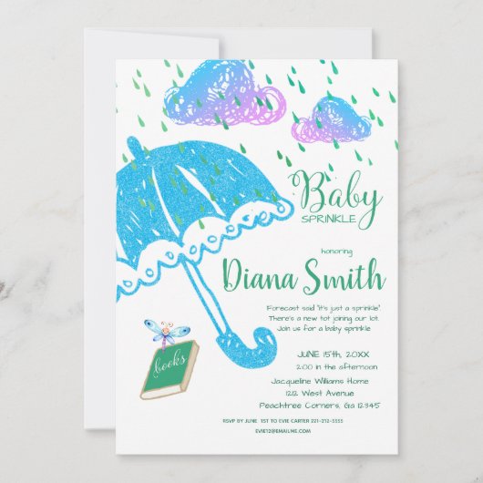 Niedlich Baby Sprinkle Dusche Einladung (Vorderseite)
