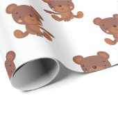 Niedlich Baby Teddy Bär Muster Geschenkpapier (Rolleneckpunkt)