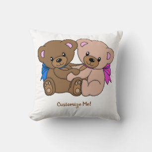 Niedlich Baby Teddy Bears Adorable Twins Personali Kissen
