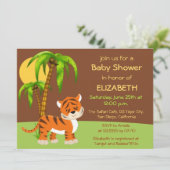 Niedlich Baby Tiger Baby Dusche Einladung (Stehend Vorderseite)