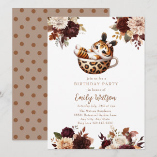 Niedlich Baby Tiger | Birthday Tee Party Einladung