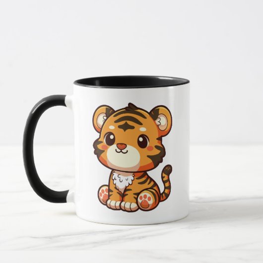 Niedlich Baby Tiger Cartoon Tasse (Links)