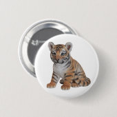 Niedlich Baby Tiger Cub Button (Vorne & Hinten)