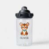 Niedlich Baby Tiger Personalisiert Trinkflasche (Rückseite)