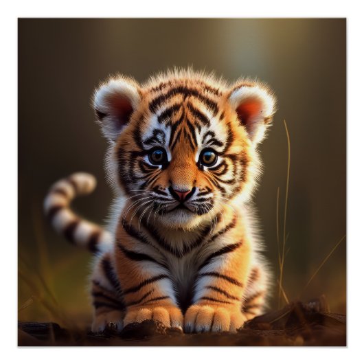 Niedlich Baby Tiger Poster (Vorderseite)