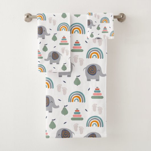 Niedlich Baby Toy Pattern Badhandtuch Set (Insitu)