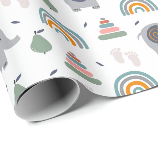 Niedlich Baby Toy Pattern Geschenkpapier (Rolleneckpunkt)