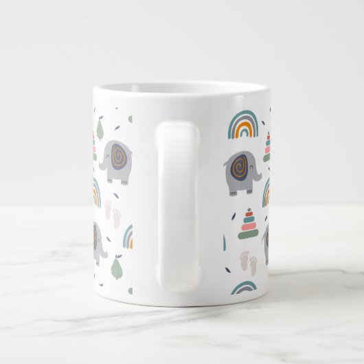 Niedlich Baby Toy Pattern Jumbo-Tasse (Rückseite)