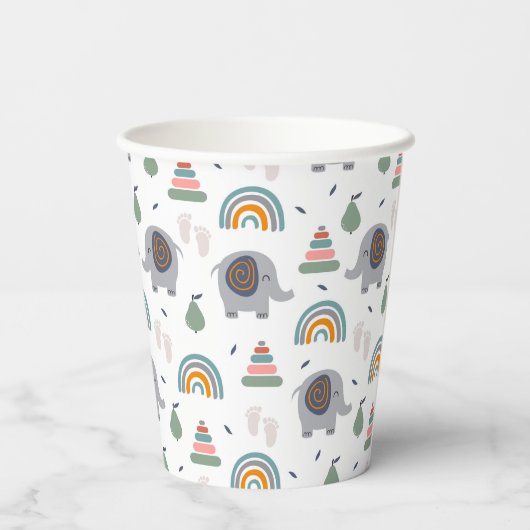 Niedlich Baby Toy Pattern Pappbecher (Rückseite)