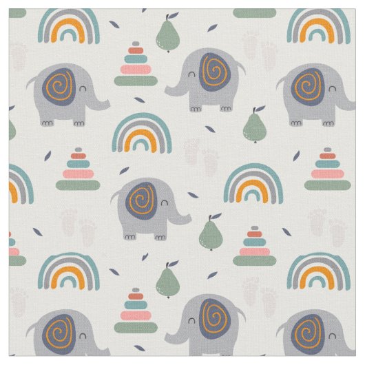 Niedlich Baby Toy Pattern Stoff (Nahaufnahme)
