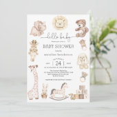 Niedlich Baby Toy Plushies Gender Neutral Baby Dus Einladung (Stehend Vorderseite)