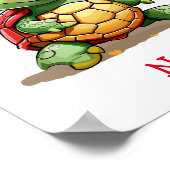Niedlich Baby Turtle Individuelle Name Poster (Ecke)