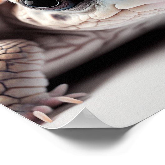 Niedlich Baby Turtle Portrait | Platz 1:1 Poster (Ecke)