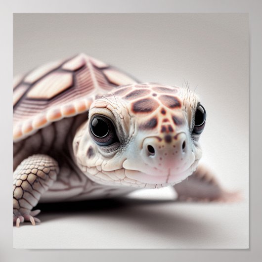 Niedlich Baby Turtle Portrait | Platz 1:1 Poster (Vorne)