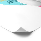 Niedlich Baby Unicorn Art, Name und Botschaft des Poster (Ecke)