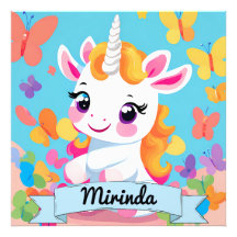 Niedlich Baby Unicorn Butterfly Individuelle Name